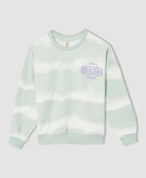 DeFacto Printed Sweatshirt - Turquoise