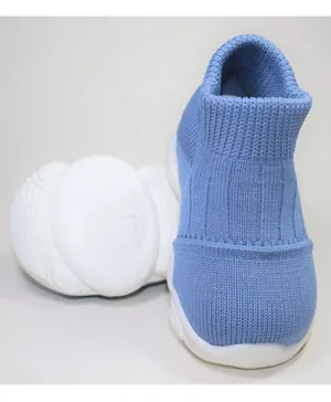 Babyqlo Solid Color Soft-Top Shoes - Blue
