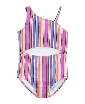 OshKosh B'Gosh Striped Cut-Out Swimsuit - Multicolor