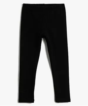 Koton Full Length Solid Pants - Black
