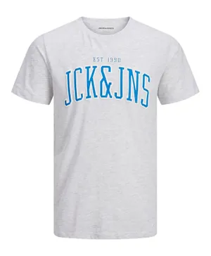 Jack & Jones Junior Crew Neck Patch Logo T-Shirt - White