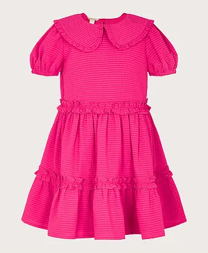 Monsoon Children Striped Dress - Pink