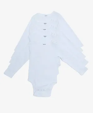 R&B Kids 5 Pack Full Sleeves Bodysuits - White