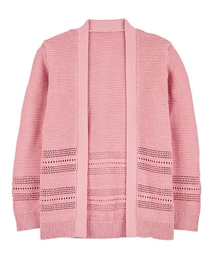 OshKosh B'Gosh Open-Knit Cotton Cardigan - Pink