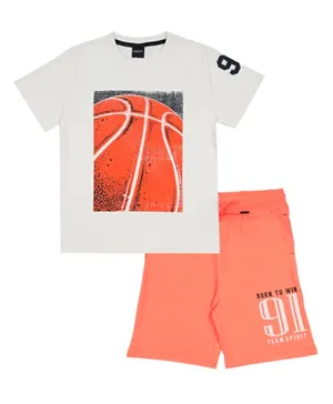 Urbasy Basketball T-Shirt with Shorts Set - Orange