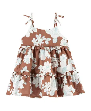 OshKosh B'Gosh Ruffle Floral Dress - Brown