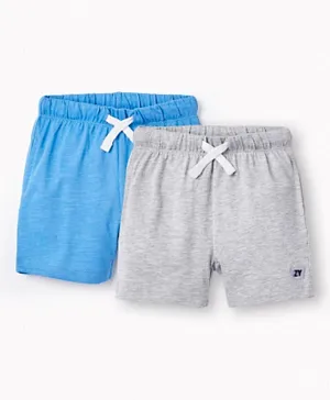 Zippy 2 Pack Cotton Sport Shorts - Blue & Grey