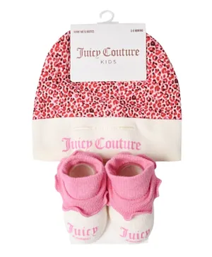 Juicy Couture Hat & Booties Baby Gift Set - Multicolor