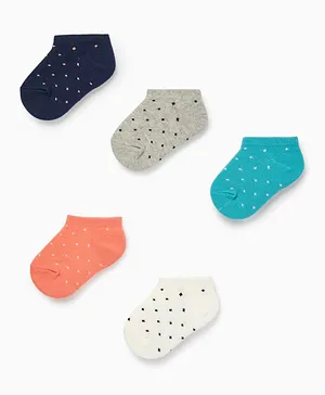 Zippy 5 Pack No Show Socks - Multicolor