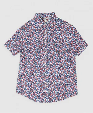 نيون قميص كاجوال بطبعة زهور النيون - متعدد الألوان