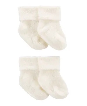 Carter's 4 Pack Foldover Chenille  Socks - White