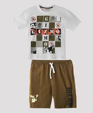 Gremlins T-shirt With Shorts Set - Grey