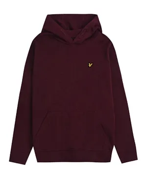 Lyle & Scott Cotton Eagle Embroidered Hoodie - Maroon