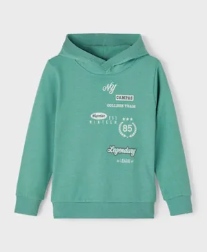 Name It Printed Hoodie - Frosty Spruce