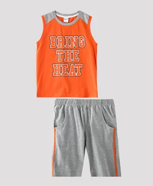 Genius Bring The Heat T-Shirt With Bermuda Set - Orange