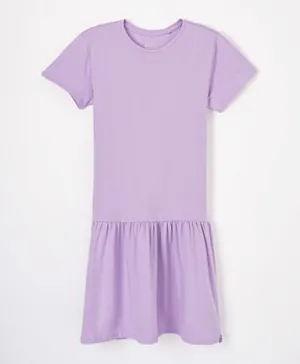 SMYK Round Neck Basic Dress - Violet