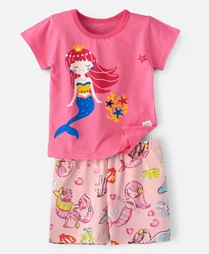 Babyqlo Mermaid Tee with Shorts Set - Pink