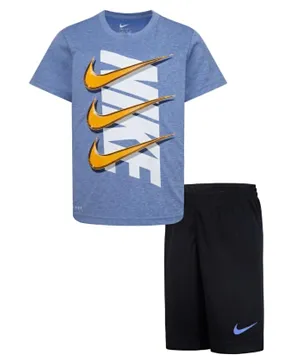 Nike Dri-FIT Dropset T-shirt & Shorts Set - Blue & Black