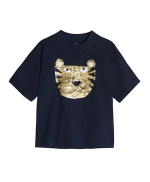 SMYK Applique T-Shirt - Navy Blue
