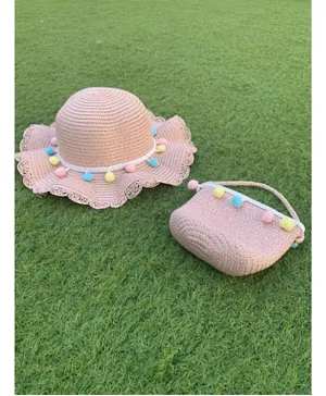The Girl Cap Hat and Bag Set - Pink