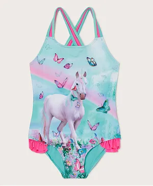 Monsoon Children Rainbow Unicorn V Cut Swimsuit - Multicolor