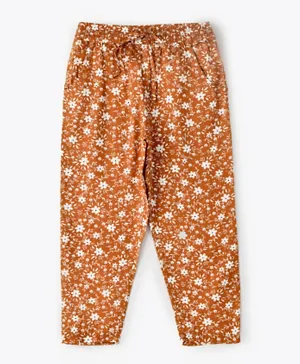 Jelliene All Over Printed Lounge Pants - Brown