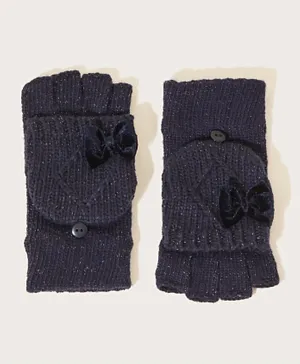 Monsoon Children Bow Knit Gloves - Black