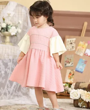 Smart Baby Half Sleeves Party Dress - Pink