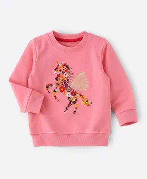 Lamar Kids Embroidered Sweatshirt - Pink