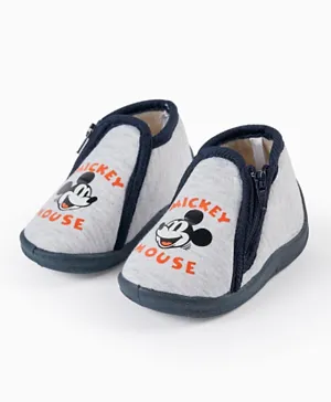 Zippy Mickey Mouse Booties - Grey