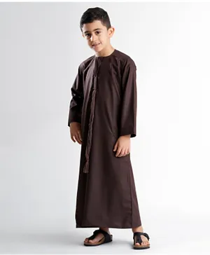 Al Fakhama Full Sleeves Kandora - Dark Brown