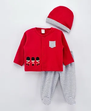 ToffyHouse Soldiers T-Shirt & Pants Set with Cap - Red