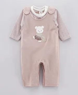 ToffyHouse Cat & Bear Romper - Fawn