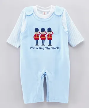 ToffyHouse Protecting The World Romper with Inner Tee - Blue