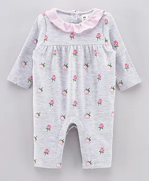 ToffyHouse Floral Romper - Grey Melange