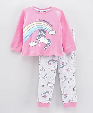 ToffyHouse Unicorn T-Shirt & Pants Set - Deep Pink