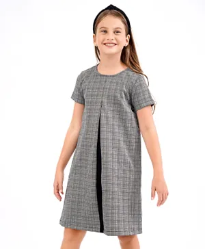 Primo Gino Checked Frock - Grey