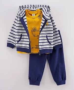 Toffyhouse Printed Top and Bottoms with Jacket Set - Yellow Gold