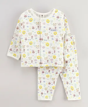 ToffyHouse All Over Printed Pyjama Set - White