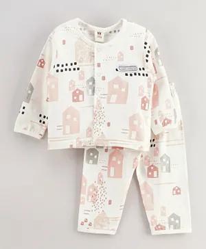 ToffyHouse Home Printed Pyjama Set - White