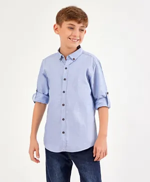 Primo Gino Full Sleeves Shirt Solid - Blue