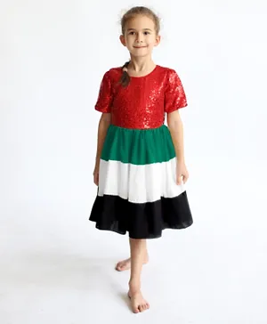 دي دانيلا فستان بترتر علم الإمارات لليوم الوطني - متعدد الألوان