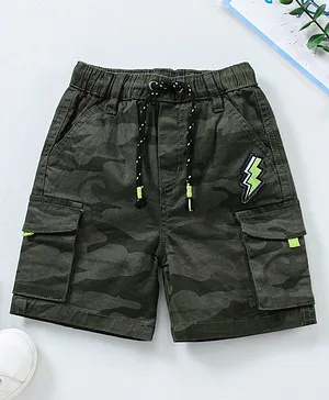 Babyhug Mid Thigh Shorts Camo Print - Green
