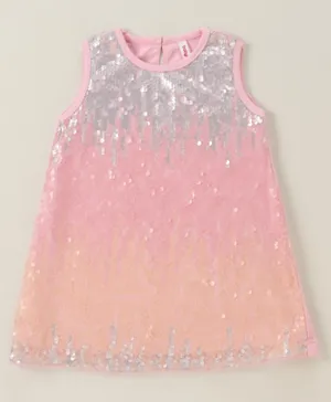 Babyhug Sleeveless Party Wear Dress - Pink