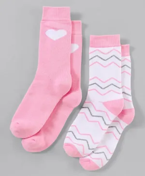 Pine Kids Anti Microbial Washed Soft Terry Socks Set of 2 Pairs - Pink