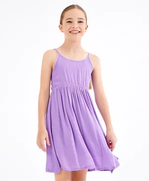 Primo Gino Singlet Sleeves Frock Solid - Lilac