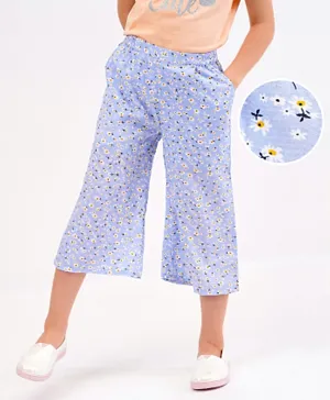 Primo Gino Ankle Length Pants Floral Print - Blue