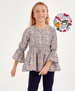 Primo Gino Full Sleeves Top Floral Print - Multicolor