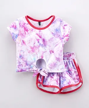 Game Begins Tie Dye Top With Shorts /Co-ord Set - Multicolor