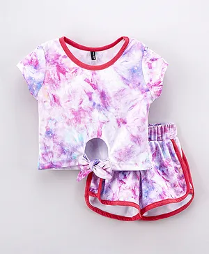 Game Begins Tie Dye Top With Shorts Set - Multicolor